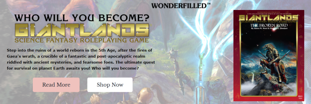 A screenshot of the promotion of The Broken Road which features the generative AI slop cover, and doesn't mention it in the blurb to the left.